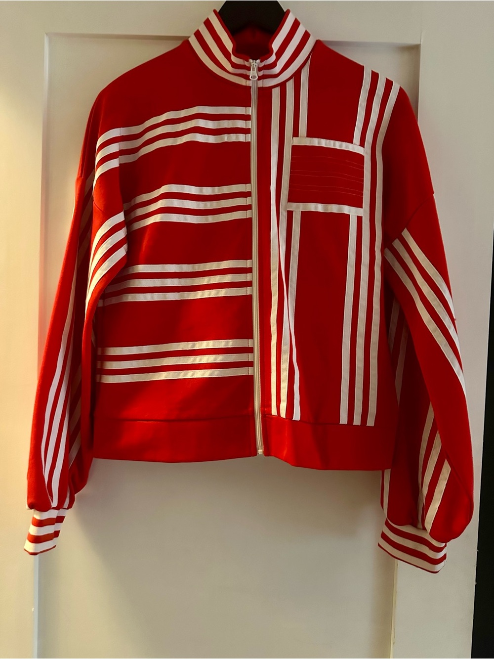 Adidas X Ji Won Choi Red and White Striped Track Jacket